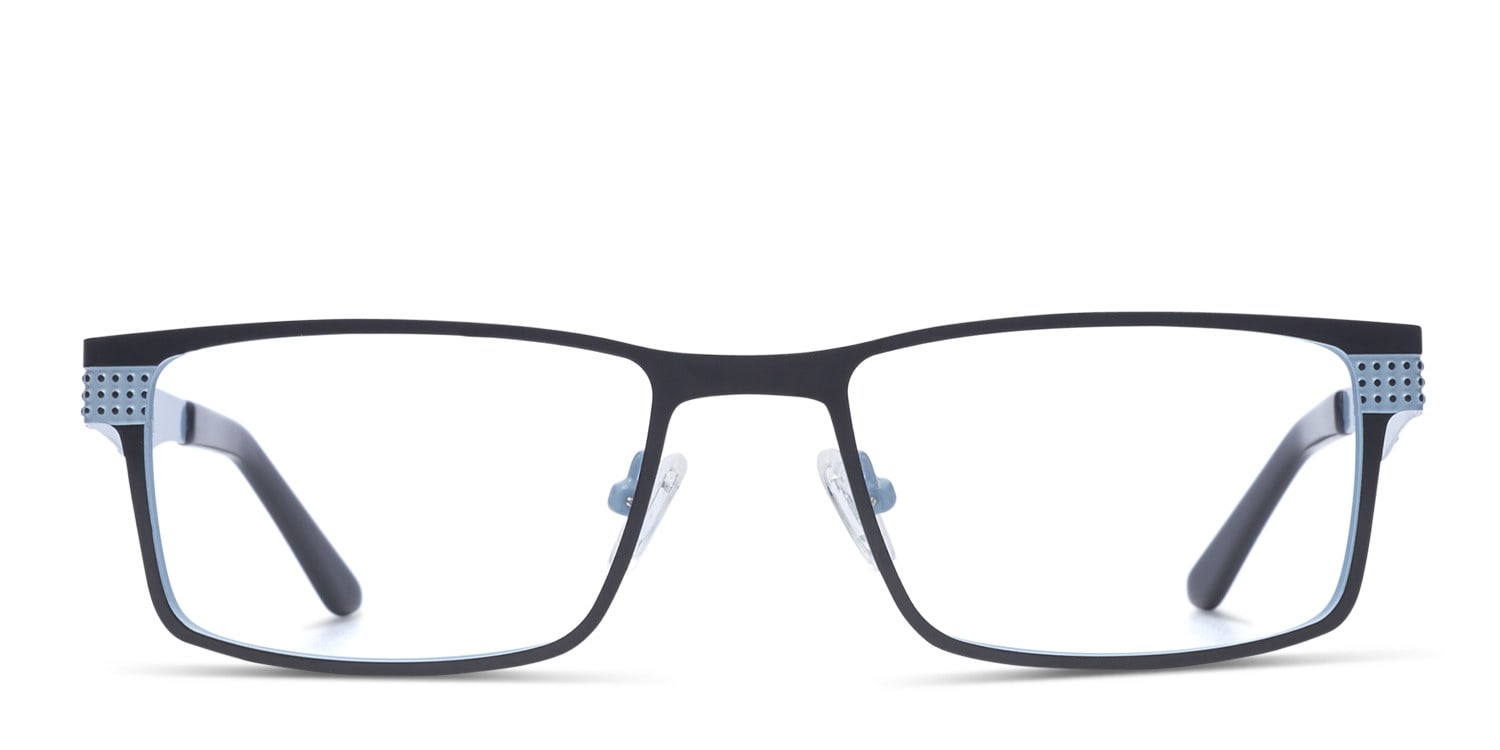 Ottoto Amalfi Black w/Baby Blue Rectangle Full Frame eyeglasses - front