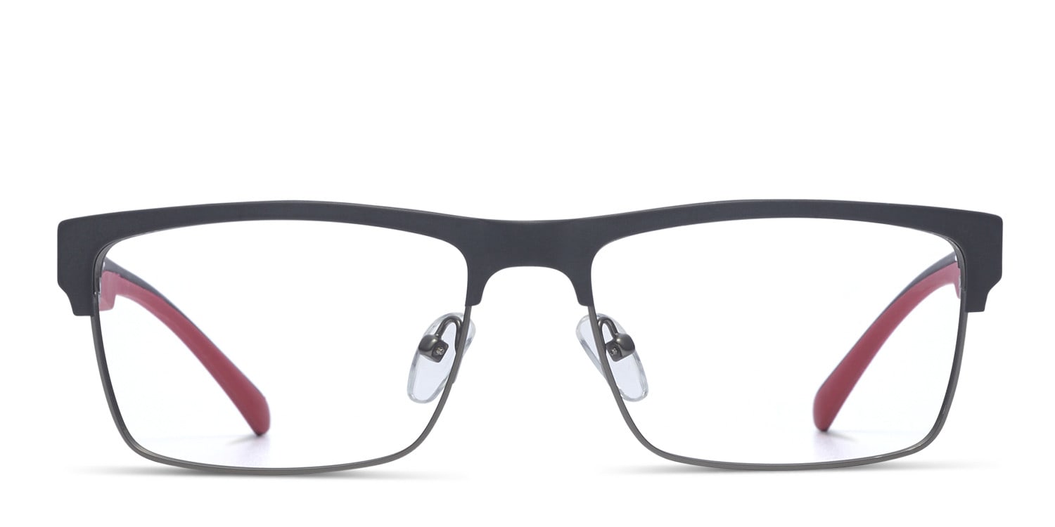 Ottoto Procida Black w/Red Rectangle, Square Full Frame eyeglasses - front
