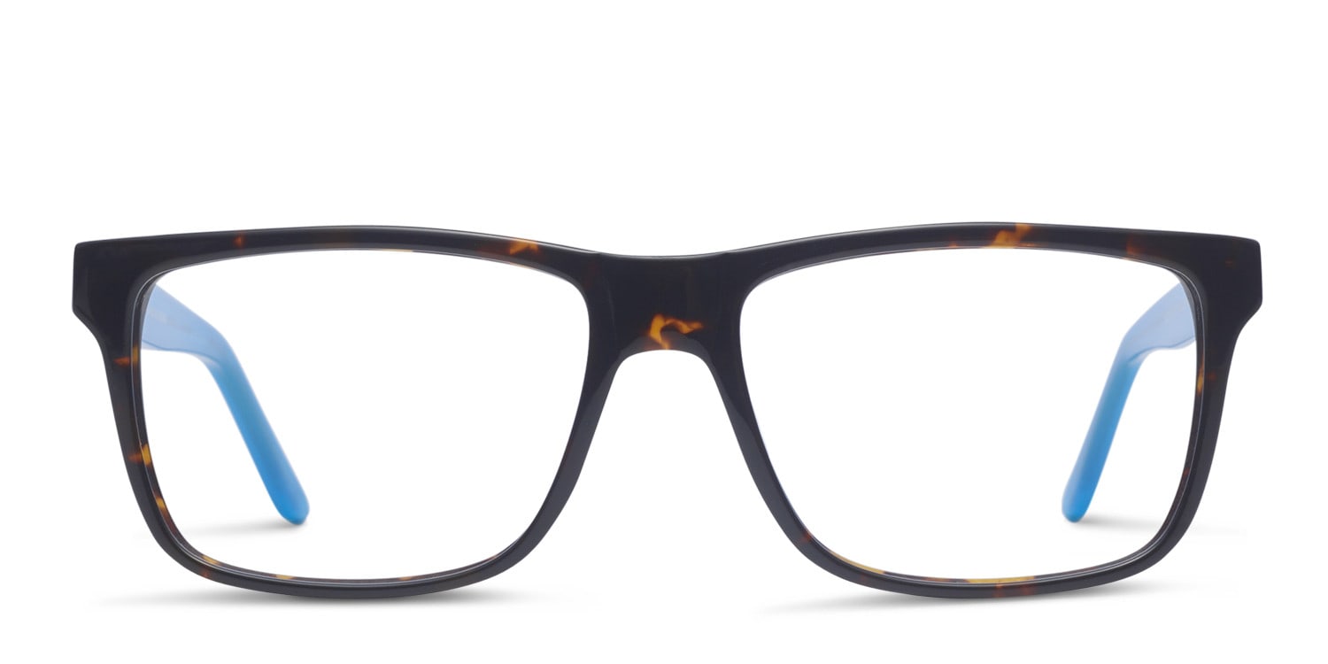Ottoto Travis Tortoise w/Teal Square, Oversized Full Frame eyeglasses - front