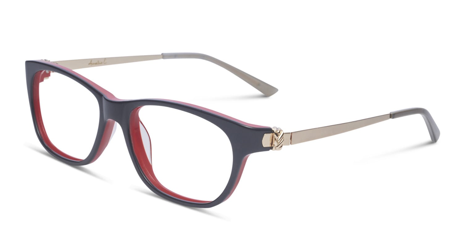 Amelia E. Fleur Black/Red w/Gold