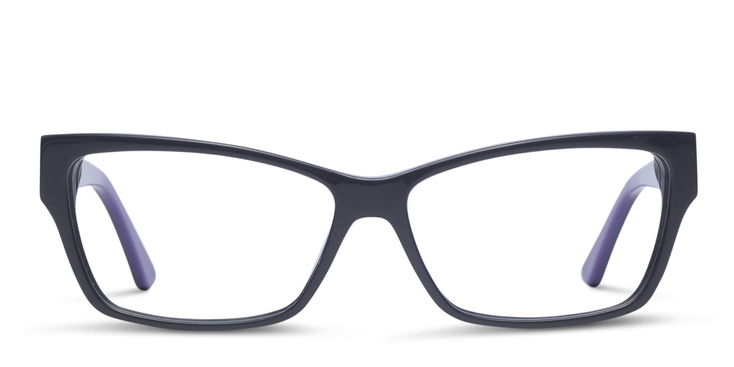Amelia E. Apolline Black w/Purple Cat Eye, Geometric Full Frame eyeglasses - front