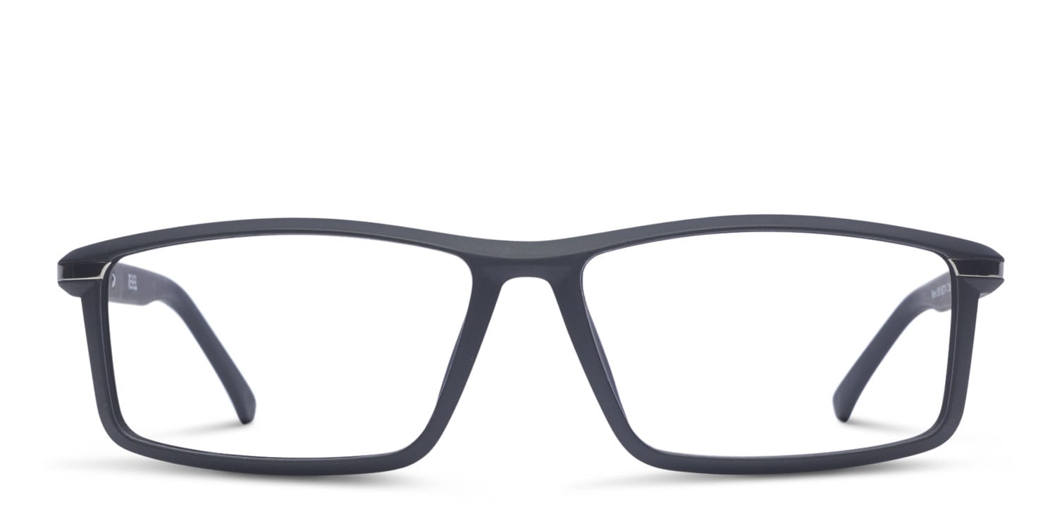 Revel Lansing Matte Black Rectangle Full Frame eyeglasses - front