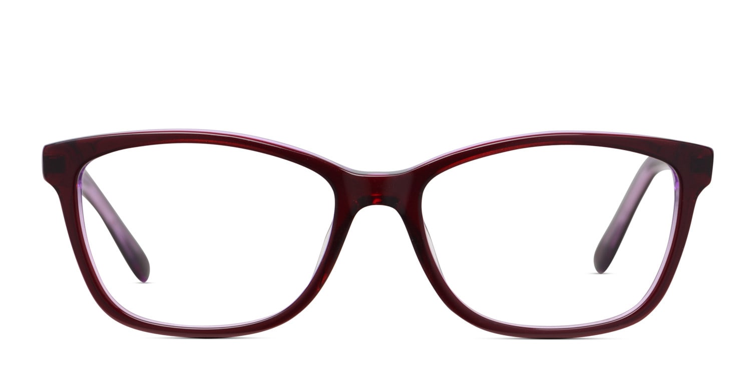 Amelia E. Nettie Red w/Purple Square Full Frame eyeglasses - front