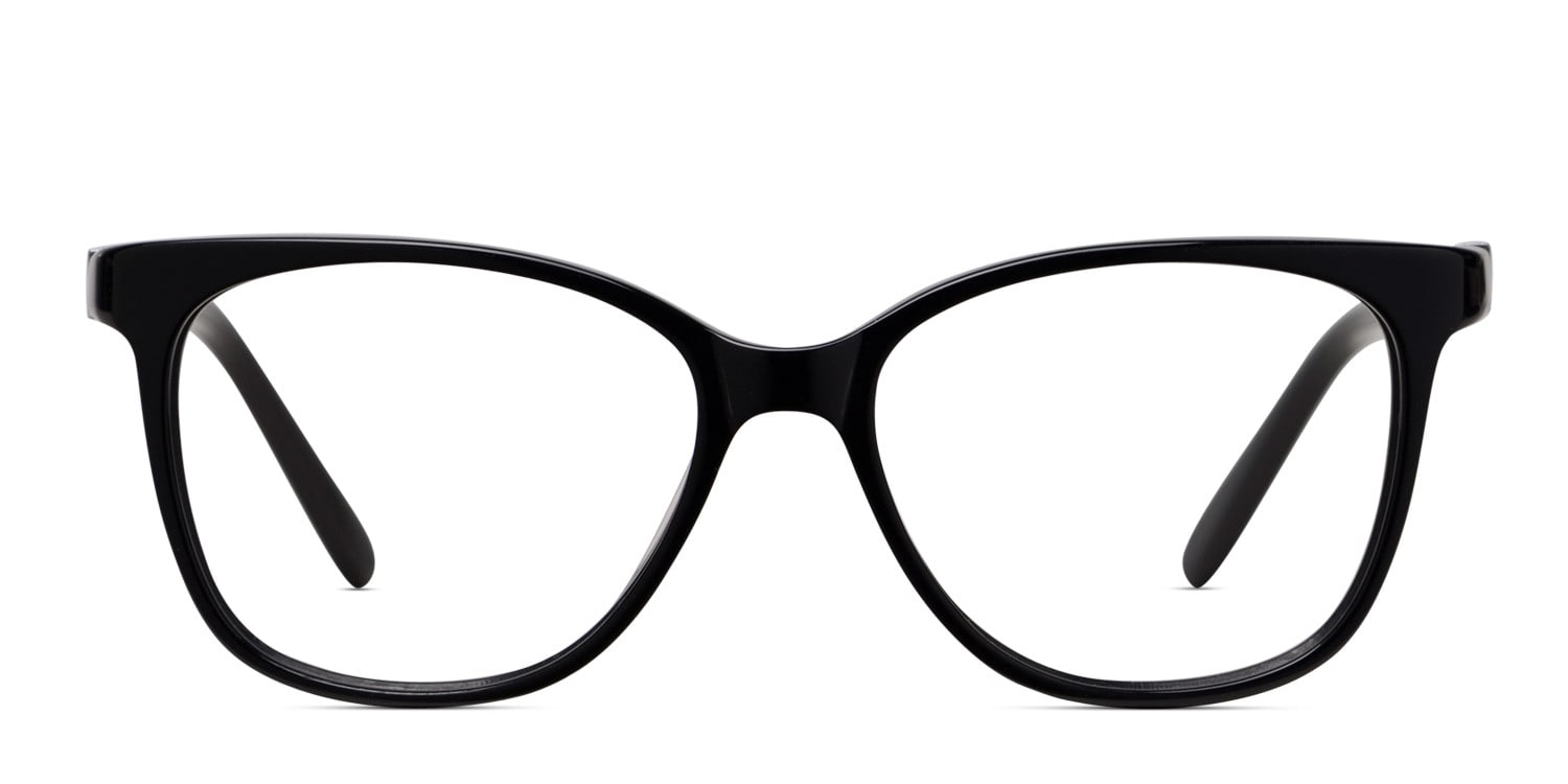 Amelia E. Susannah Black Cat Eye, Oversized, Geometric Full Frame eyeglasses - front