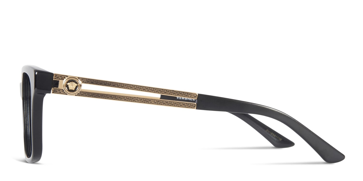 Versace VE3218 Black/Gold Prescription Eyeglasses