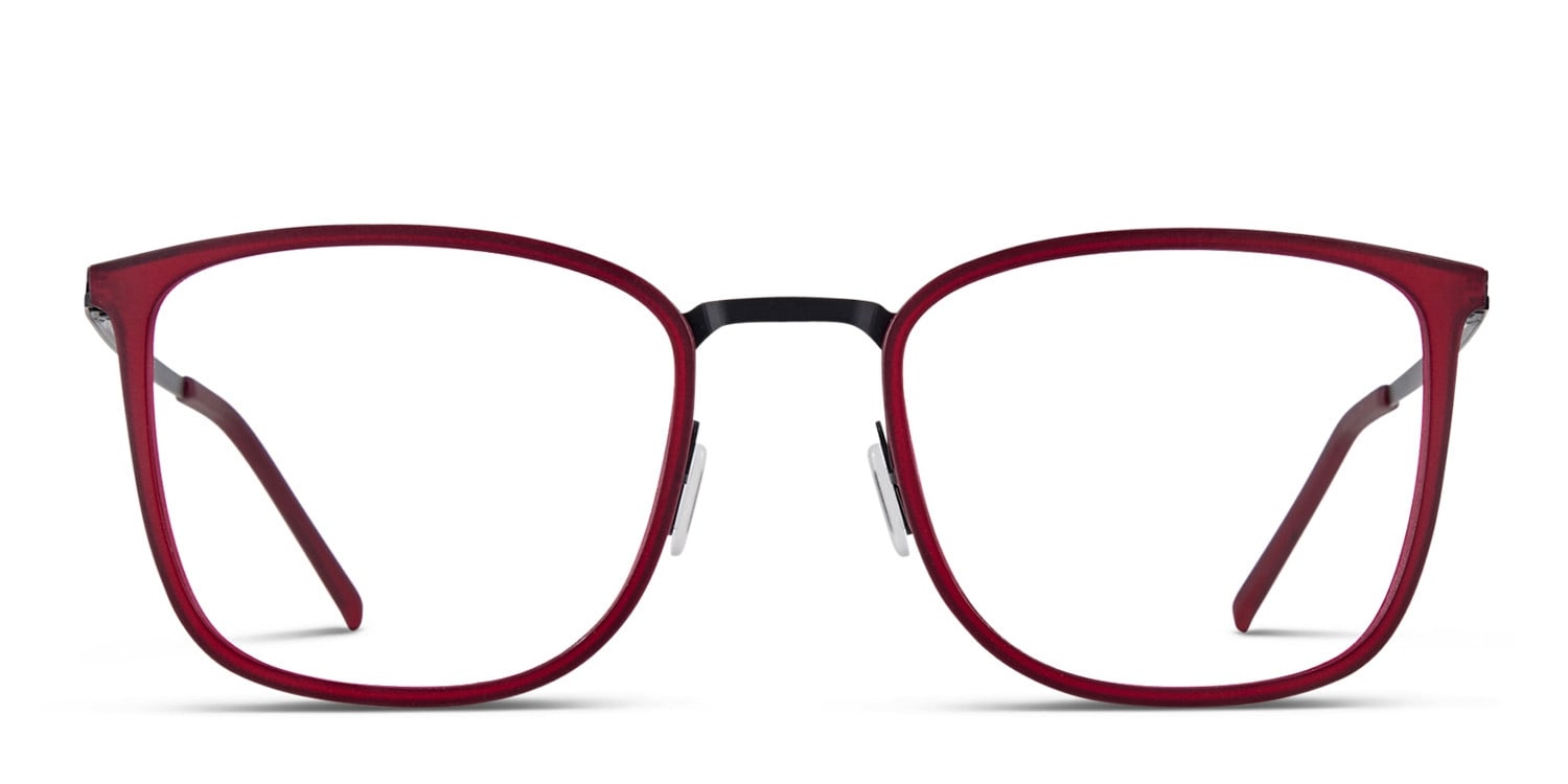 Ottoto Bruno Red w/Black Square Full Frame, Lightweight eyeglasses - front