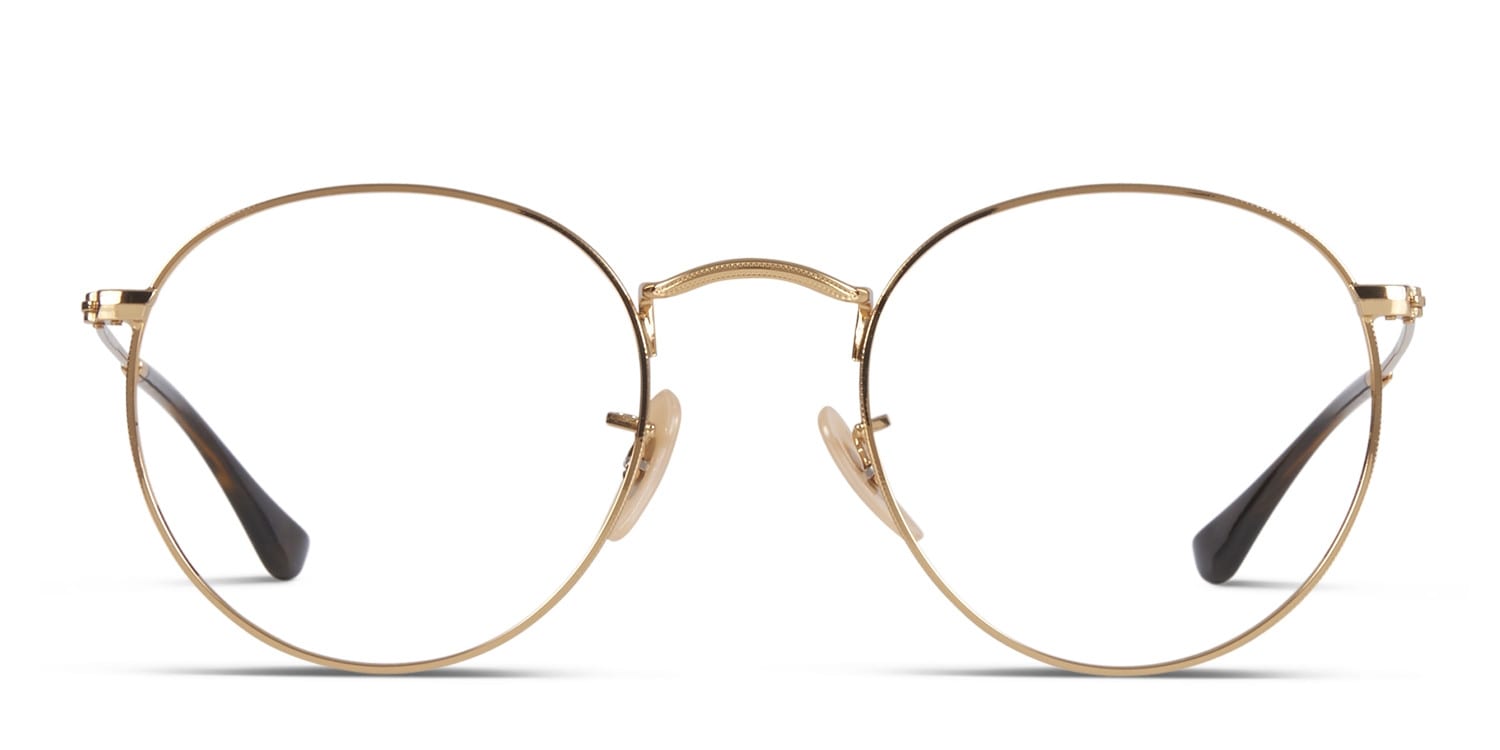 Ray-Ban RX3447V Round Metal Gold Round Full Frame eyeglasses - front
