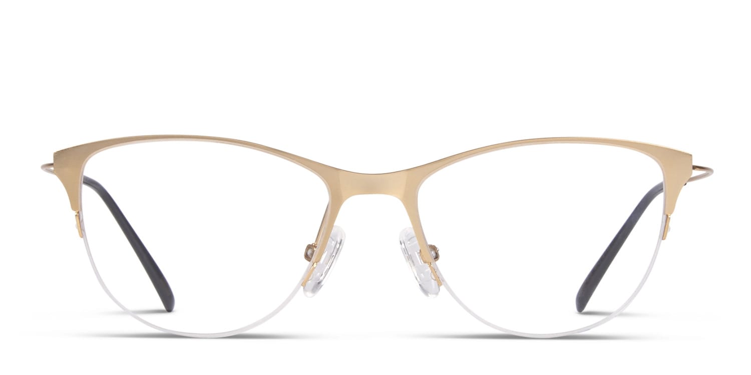 Ottoto Emanuele Gold Cat Eye, Browline Half Frame, Lightweight eyeglasses - front