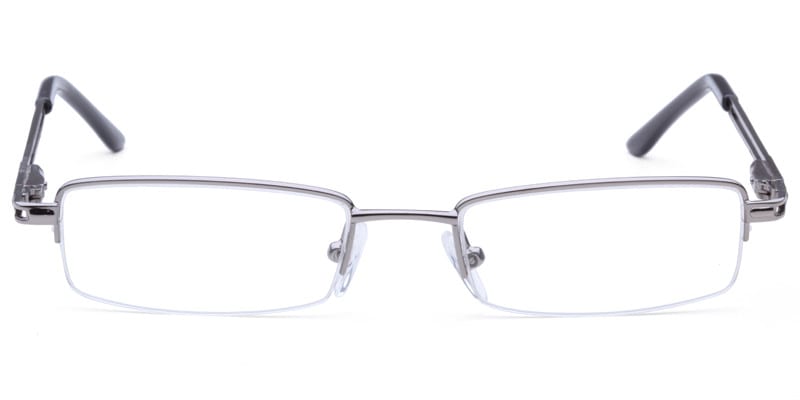Reece Jakob 6021 Silver NA Rectangle Half Frame sunglasses - front
