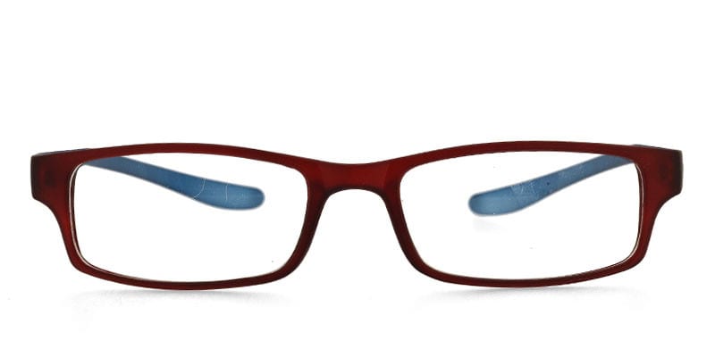 Reece Jakob 6025 Red w/Blue Rectangle Full Frame eyeglasses - front