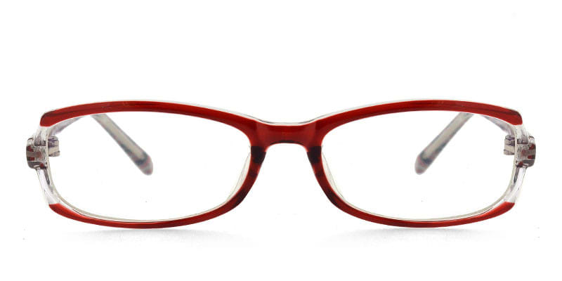 Reece Jakob 6026 Red w/Clear NA Rectangle Half Frame eyeglasses - front