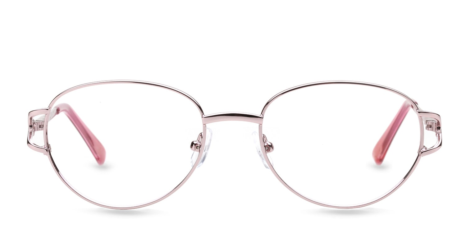 Marcy Pink Oval, Round, Geometric Full Frame eyeglasses - front