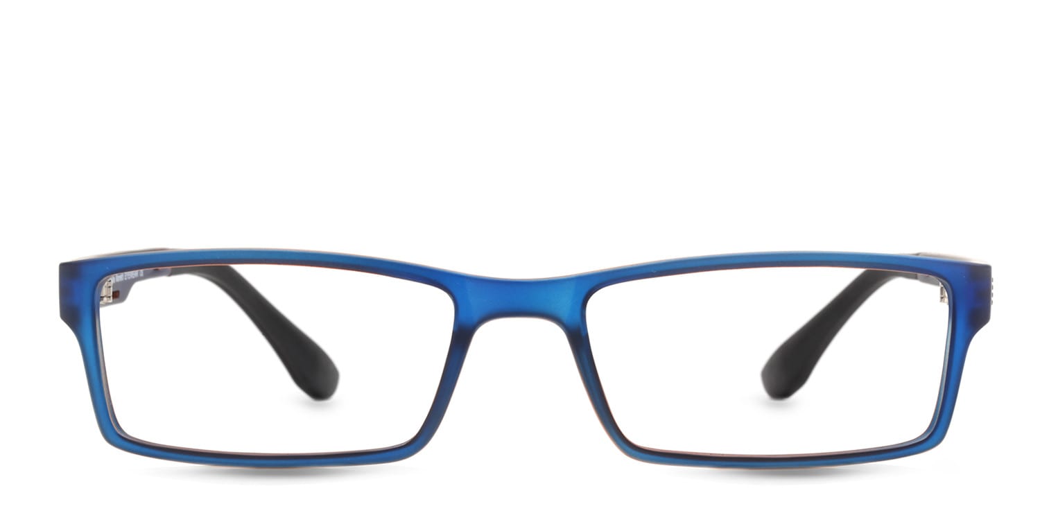Michelle Moretti 500 Blue w/Orange Rectangle Full Frame eyeglasses - front