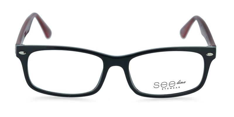 See Line SMAC01 Black w/Red NA Rectangle, Wayframe Full Frame sunglasses - front