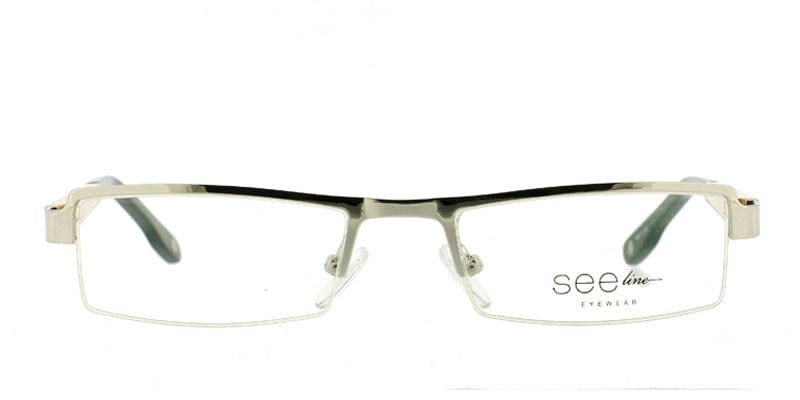 See Line ROWDH01 Silver NA Rectangle Half Frame sunglasses - front