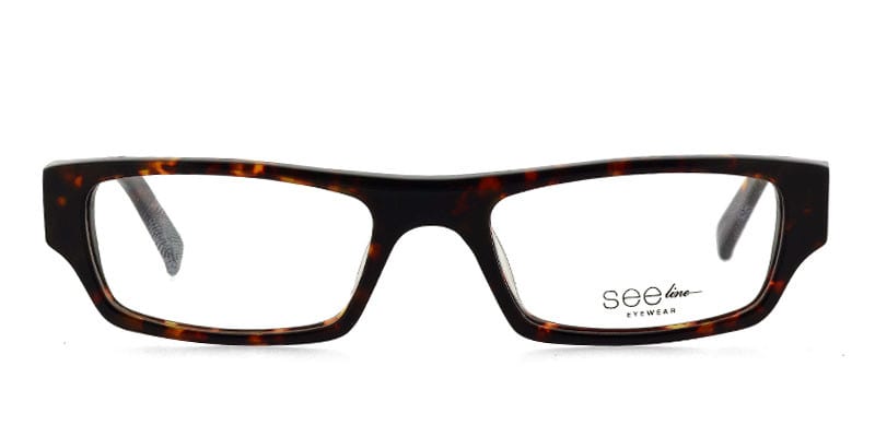 See-Line AW1015 Tortoise Rectangle, Geometric Full Frame eyeglasses - front