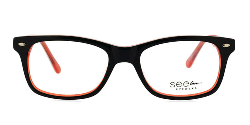 See-Line RB1A Black w/Red NA Rectangle, Wayframe Full Frame sunglasses - front