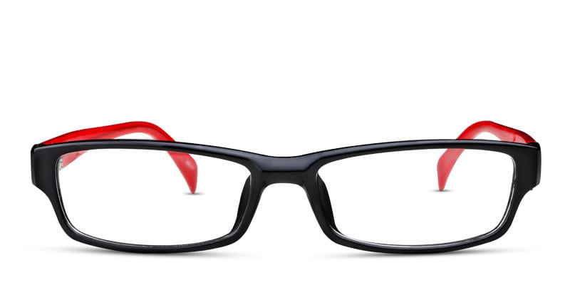 Estlyn 5686 Black w/Red NA Rectangle Full Frame sunglasses - front