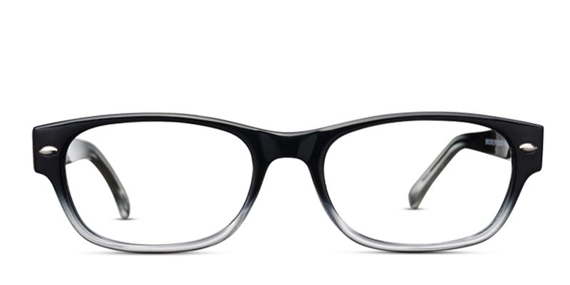 Devin Black w/Clear Rectangle, Oval Full Frame eyeglasses - front