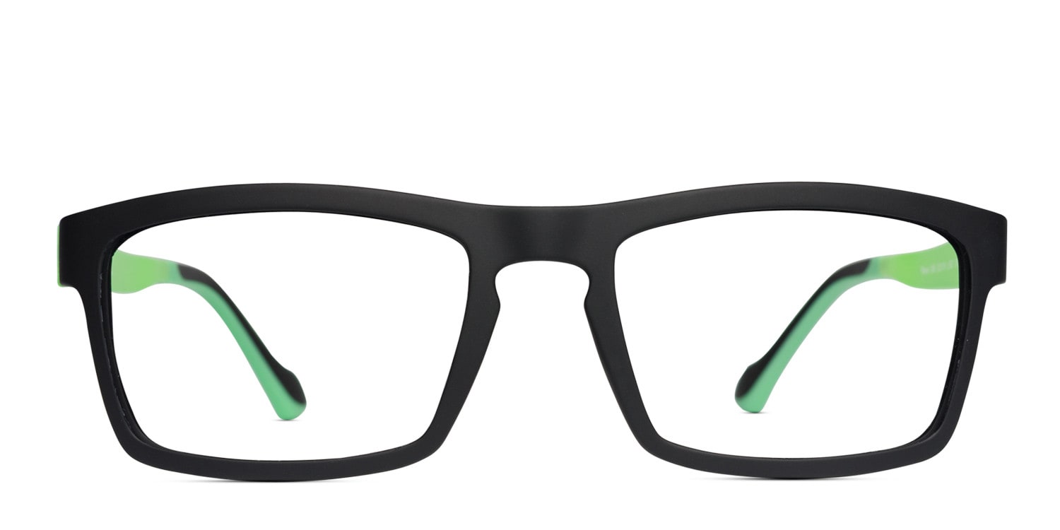 Revel Willow Black w/Green Square Full Frame eyeglasses - front