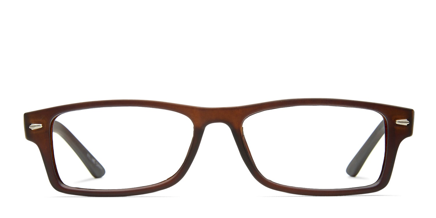 Genius Brown Rectangle Full Frame eyeglasses - front