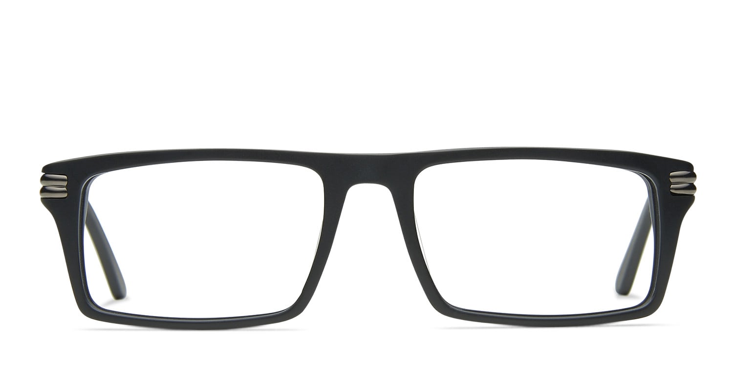 Davis Black Rectangle Full Frame eyeglasses - front