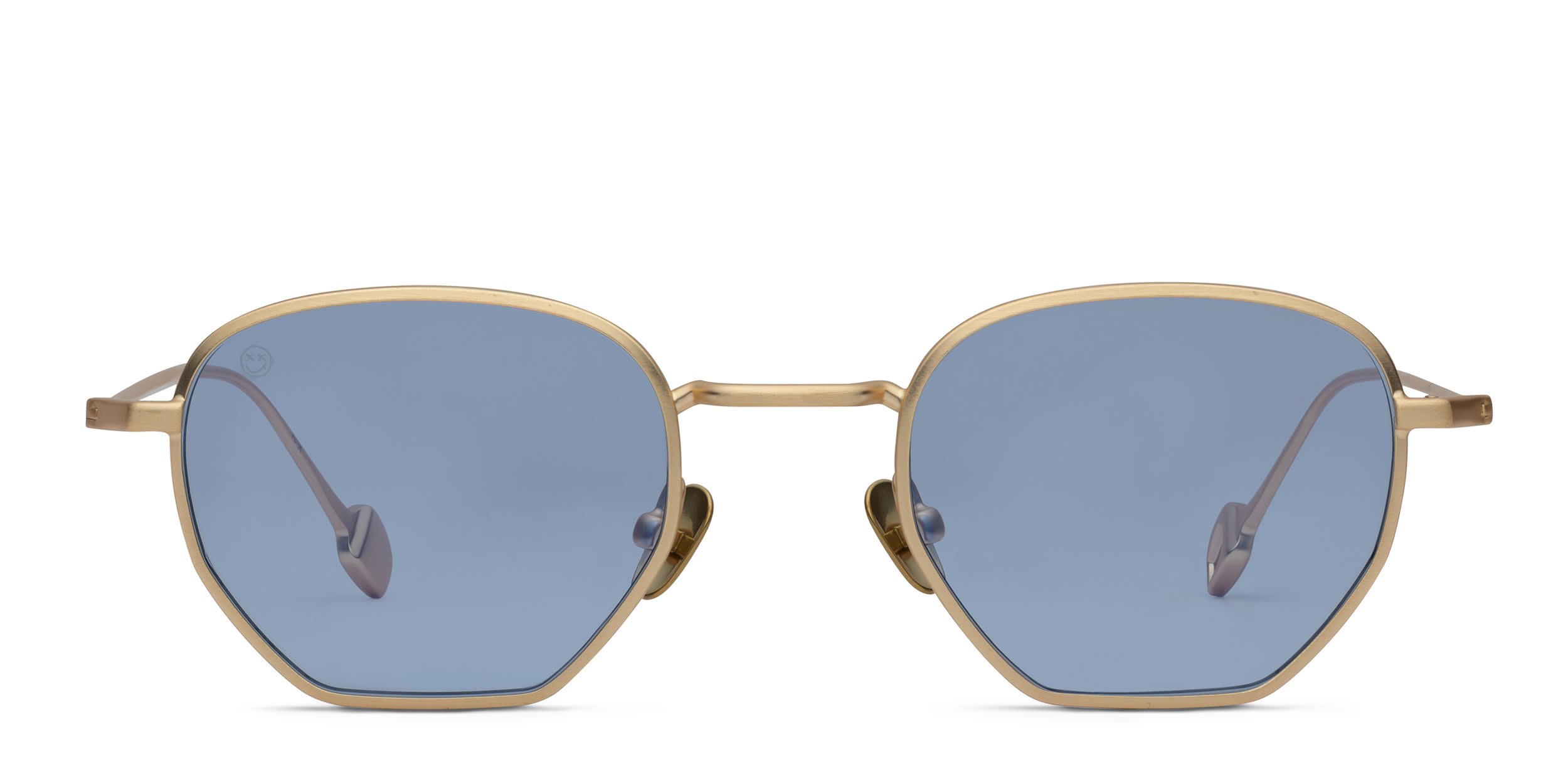 FORK Cutoff Gold, Blue glasses - Gold / Blue - Frontal View