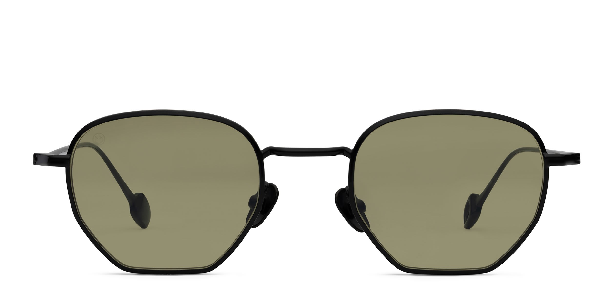 FORK Cutoff Black, Green glasses - Black / Green - Frontal View