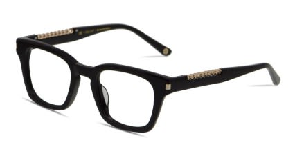Muse X Hilary Duff Grace Shiny Black, Gold glasses - Shiny Black / Gold - Angle View