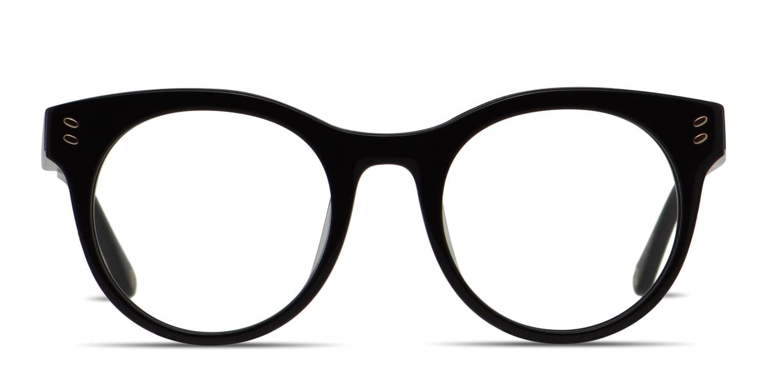 Muse X Hilary Duff Rosa Shiny Black/Gold Round, Cat Eye Full Frame eyeglasses - front