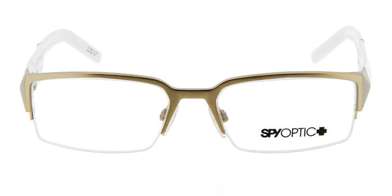 Spy Kurk Gold w/White NA Rectangle Half Frame sunglasses - front