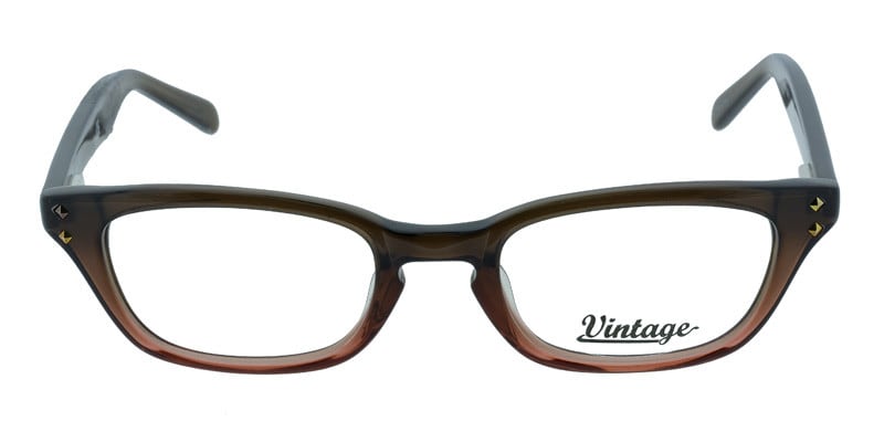Vintage VN100 Brown NA Rectangle, Wayframe Full Frame eyeglasses - front