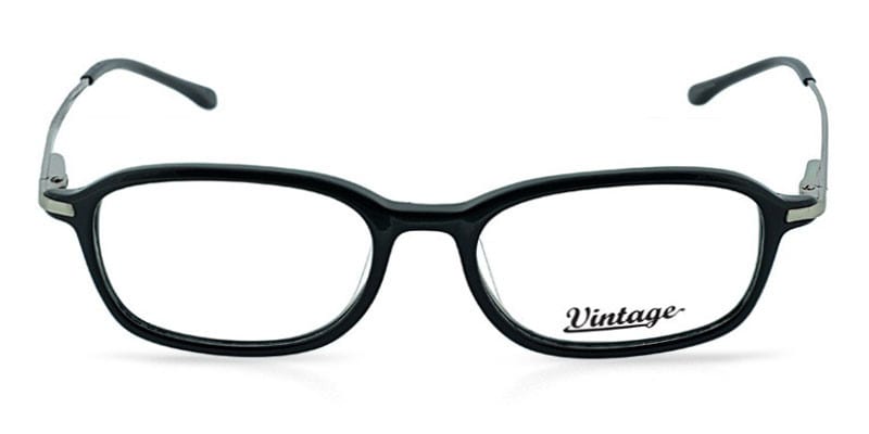 Vintage VN108 Black NA Square Full Frame eyeglasses - front