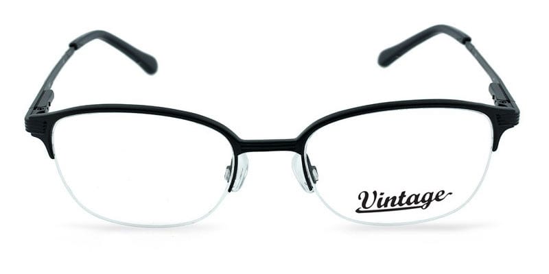 Vintage VN112 Black NA Wayframe Half Frame eyeglasses - front