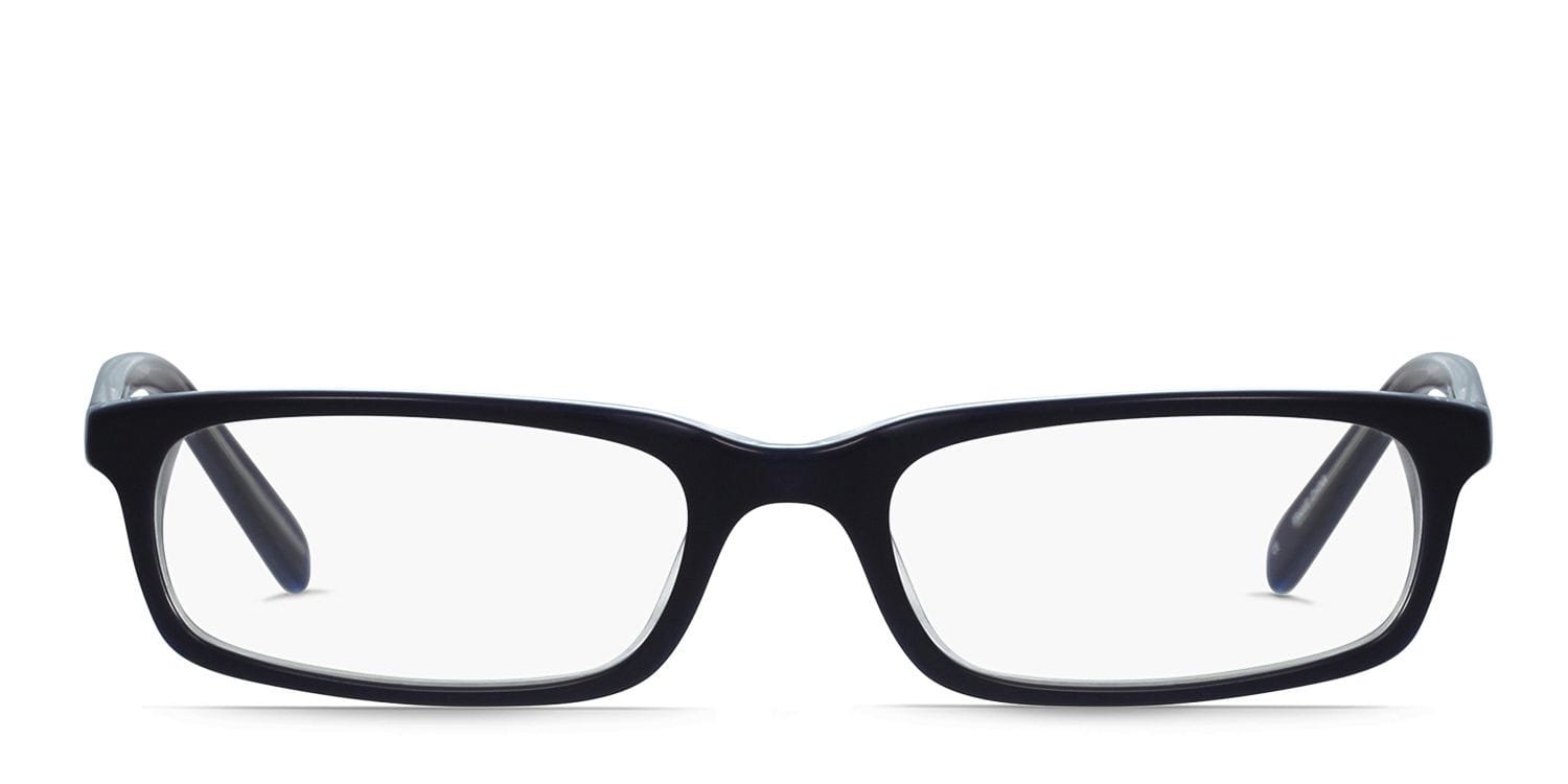Joey Blue/Clear Kids Rectangle Full Frame eyeglasses - front