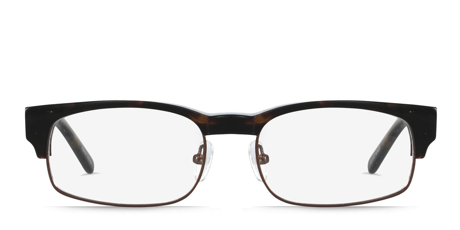 Lawrence Tortoise Rectangle, Browline Full Frame eyeglasses - front