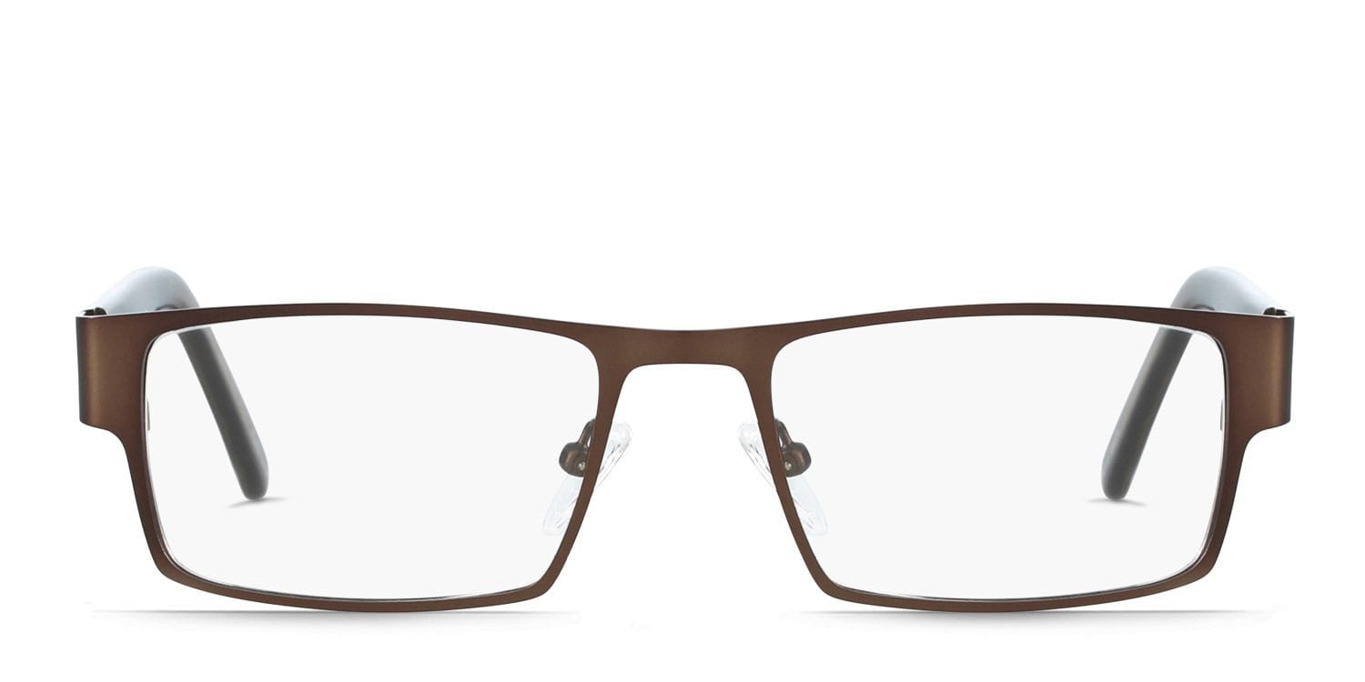 Edison Brown Rectangle Full Frame eyeglasses - front