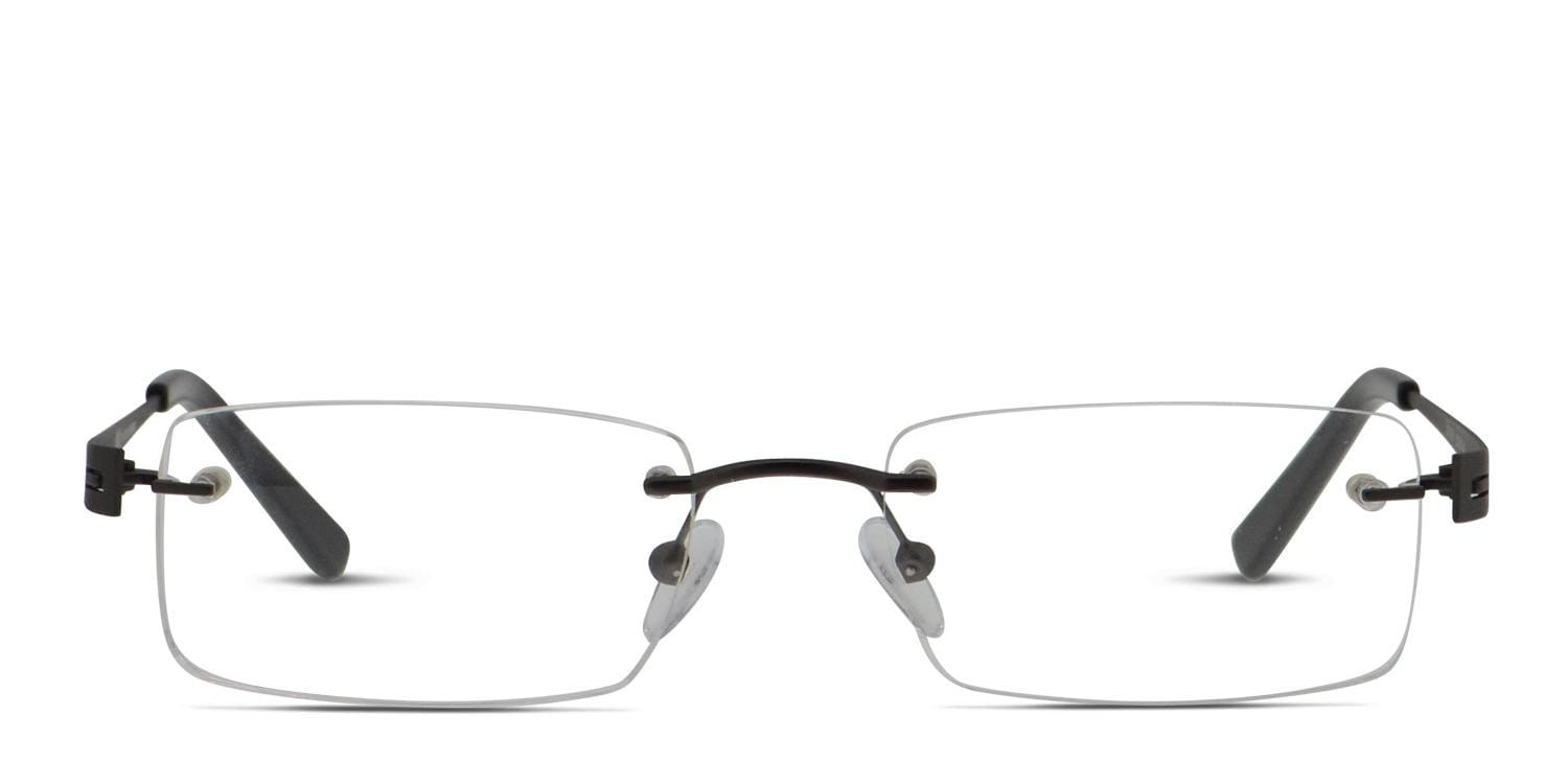 Columbus Gunmetal Rectangle Rimless eyeglasses - front