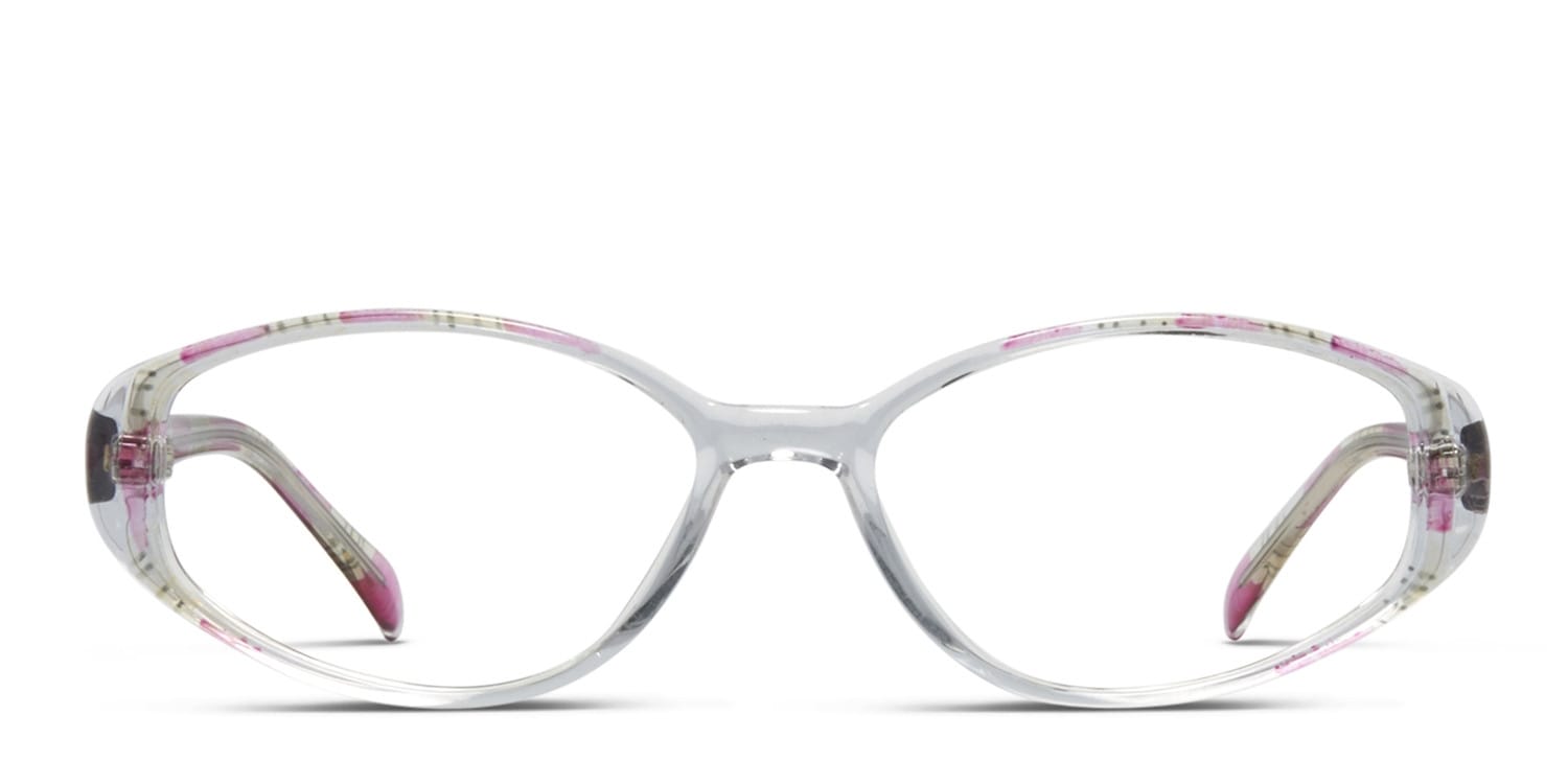 Peony Clear/Pink glasses - Clear / Pink - Frontal View