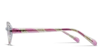 Peony Clear/Pink glasses - Clear / Pink - Side View
