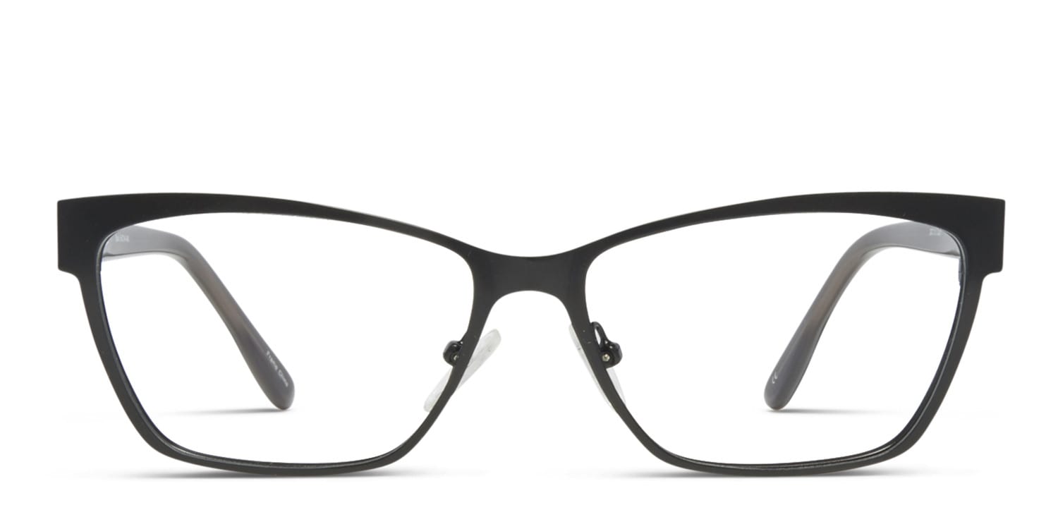 Syl Black w/Gray Cat Eye, Geometric Full Frame eyeglasses - front