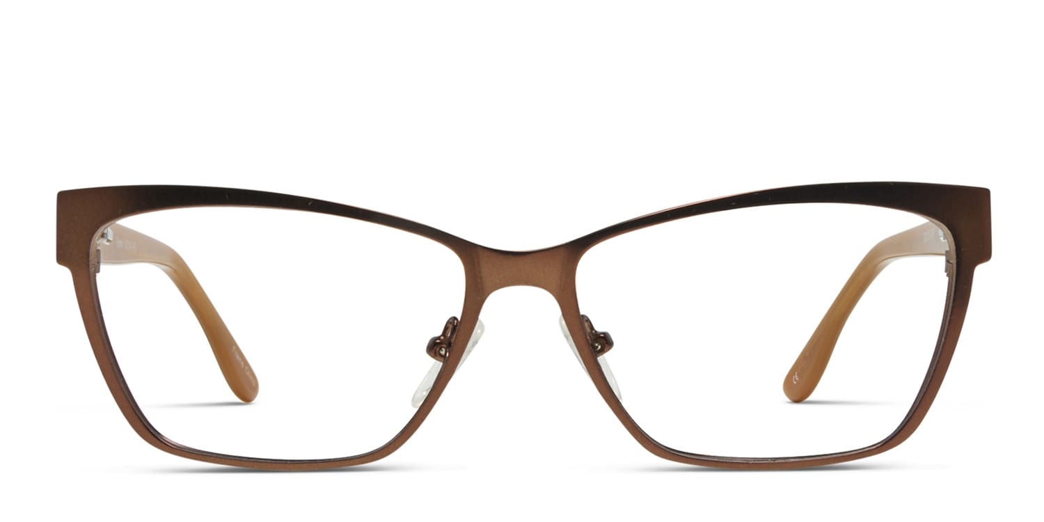 Syl Brown Cat Eye, Geometric Full Frame eyeglasses - front