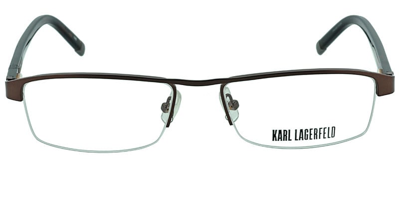 Karl Lagerfeld KL128 Shiny Brown NA Rectangle Half Frame sunglasses - front