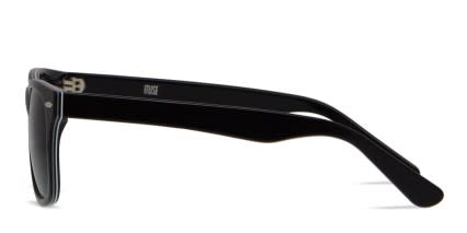 Muse M Classic Shiny Black/White/Gray glasses - Gray / White / Shiny Black - Side View