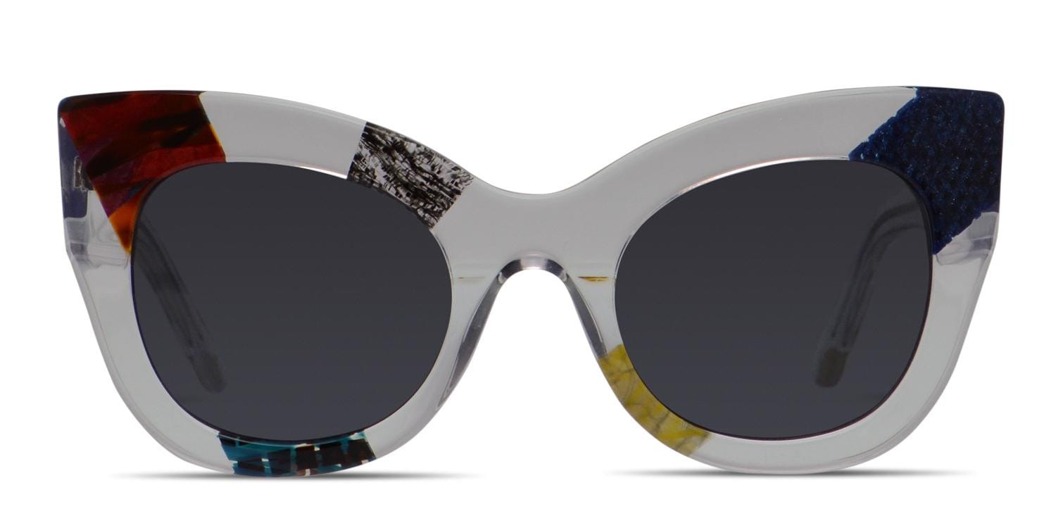 Amelia E. Nicole Clear, Blue, Yellow, Red glasses - Clear / Blue / Yellow / Red - Frontal View