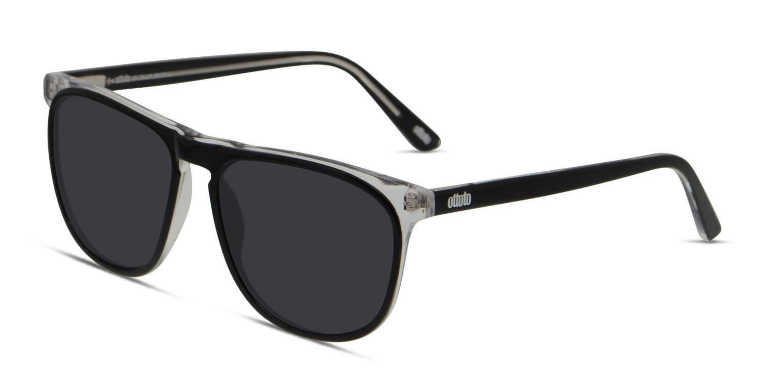 Ottoto Hector Shiny Black/Clear Prescription Sunglasses