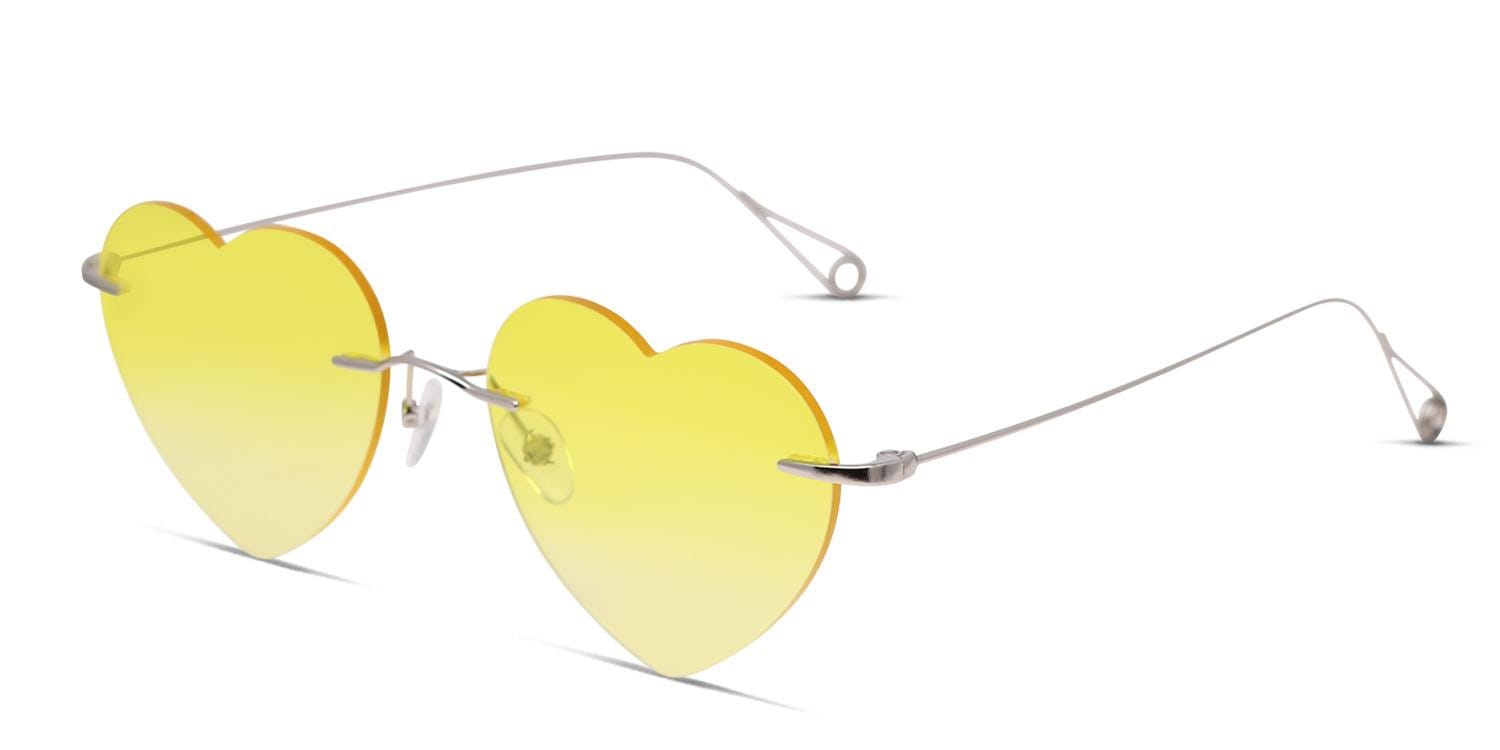 yellow pride heart shaped glasses