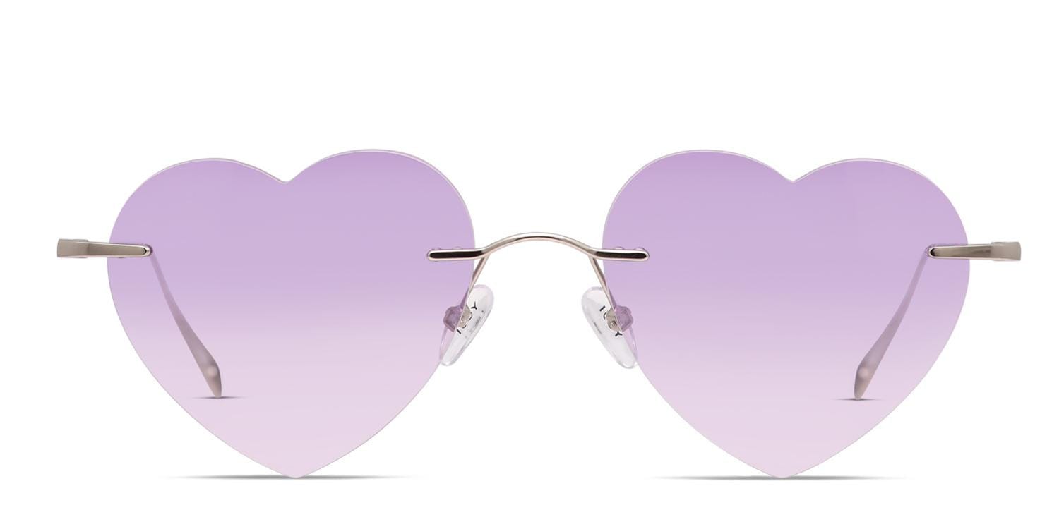 Purple heart shaped pride glasses