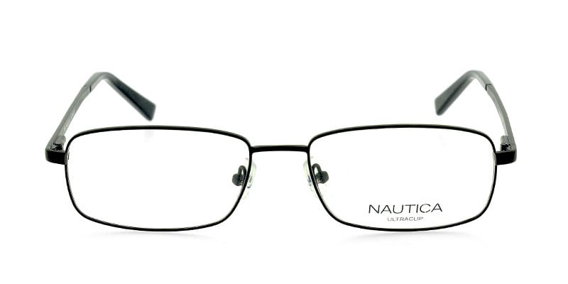 Nautica N4022 Black w/Clip-on NA Rectangle Full Frame sunglasses - front
