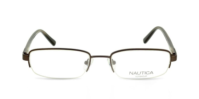 Nautica N4025 Gunmetal w/Clip-on NA Oval, Rectangle Half Frame sunglasses - front